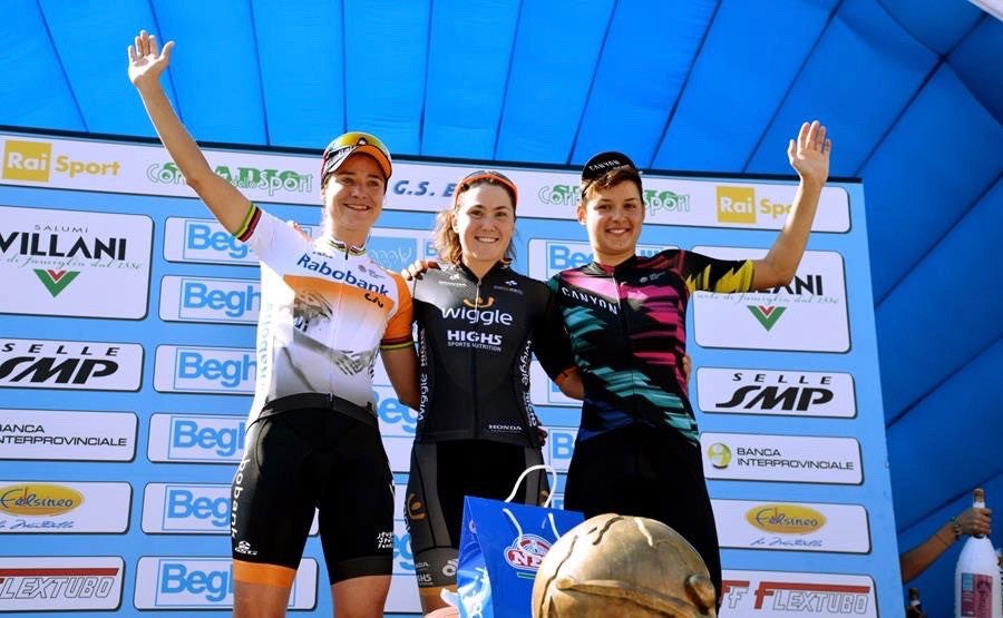 CANYON//SRAM Racing: Italian Barbara Guarischi sprints to third in UCI 1.1 GP Beghelli